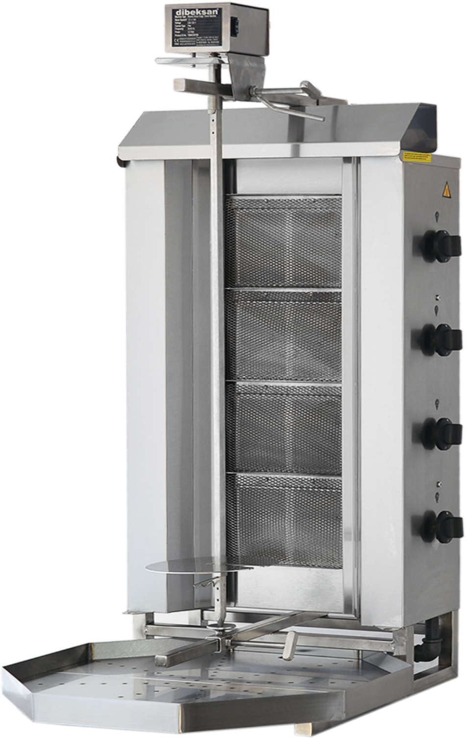 Gas Vertical Shawarma / Gyro / Doner Broiler with 4 Burners Upper Motor - DMUG 104